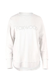 Product shot of the Elements Simplified Cotton Crew in colour Ecru (White), from the front