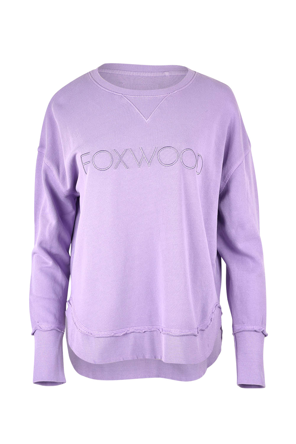 Product shot of the Elements Simplified Cotton Crew in colour Lavender (Purple), from the front