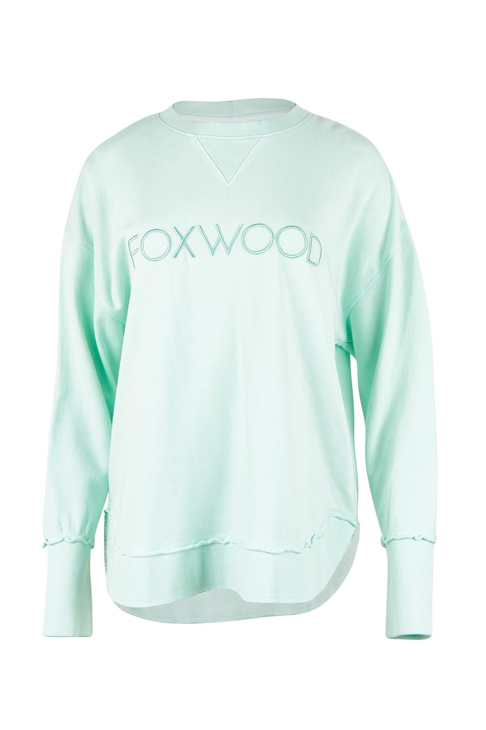 Product shot of the Elements Simplified Cotton Crew – Palemint in colour Palemint, from the front