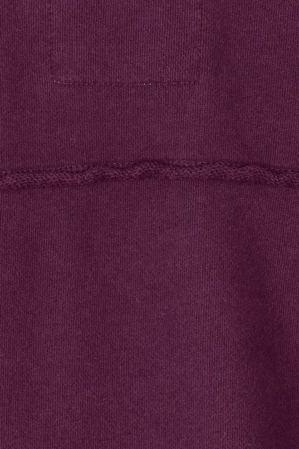 Product shot of the Elements Simplified Cotton Crew in colour Plum (Purple), detail
