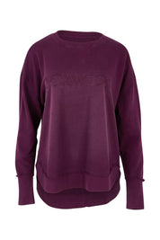 Product shot of the Elements Simplified Cotton Crew in colour Plum (Purple), from the front