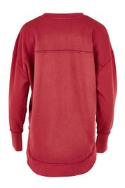 Product shot of the Elements Simplified Cotton Crew in colour Rust (Red), from the back