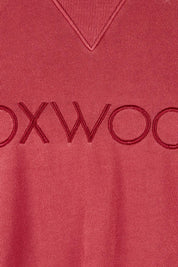 Product shot of the Elements Simplified Cotton Crew in colour Rust (Red), detail