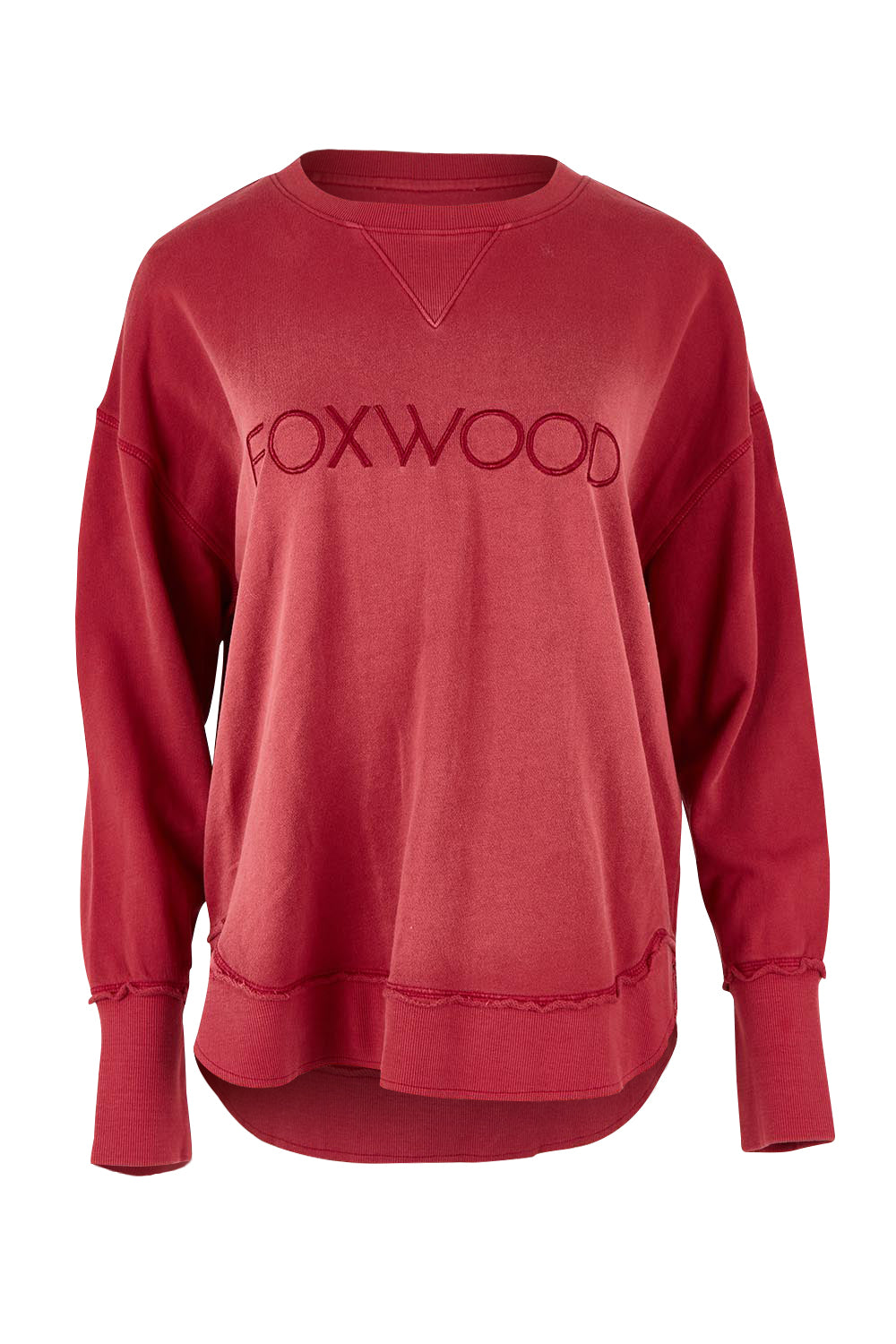 Product shot of the Elements Simplified Cotton Crew in colour Rust (Red), from the front