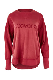 Product shot of the Elements Simplified Cotton Crew in colour Rust (Red), from the front