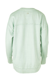 Product shot of the Elements Simplified Cotton Crew in colour Seafoam (Green), from the back