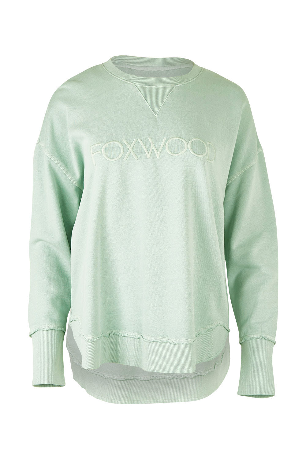 Product shot of the Elements Simplified Cotton Crew in colour Seafoam (Green), from the front