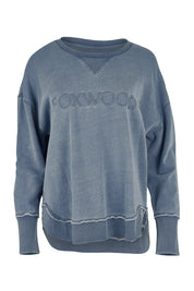 Product shot of the Elements Washed Simplified Crew in colour Blue (Blue), from the front