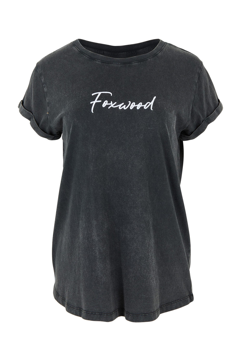 Product shot of the Elements Signature Cotton Tee in colour Black (Black), from the front