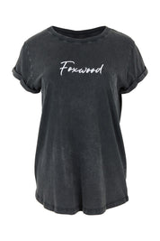 Product shot of the Elements Signature Cotton Tee in colour Black (Black), from the front
