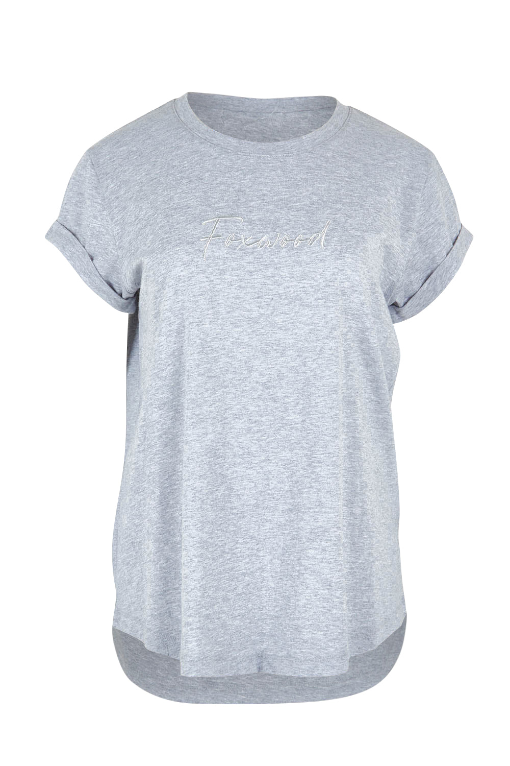 Product shot of the Elements Signature Cotton Tee in colour Greymarle (Grey), from the front