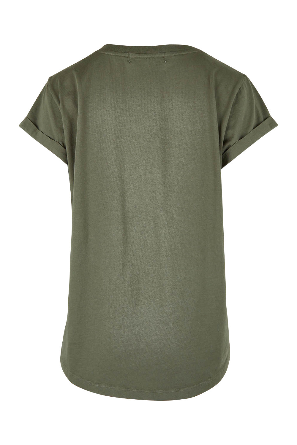 Product shot of the Elements Manly Cotton Tee in colour Khaki (Green), from the back