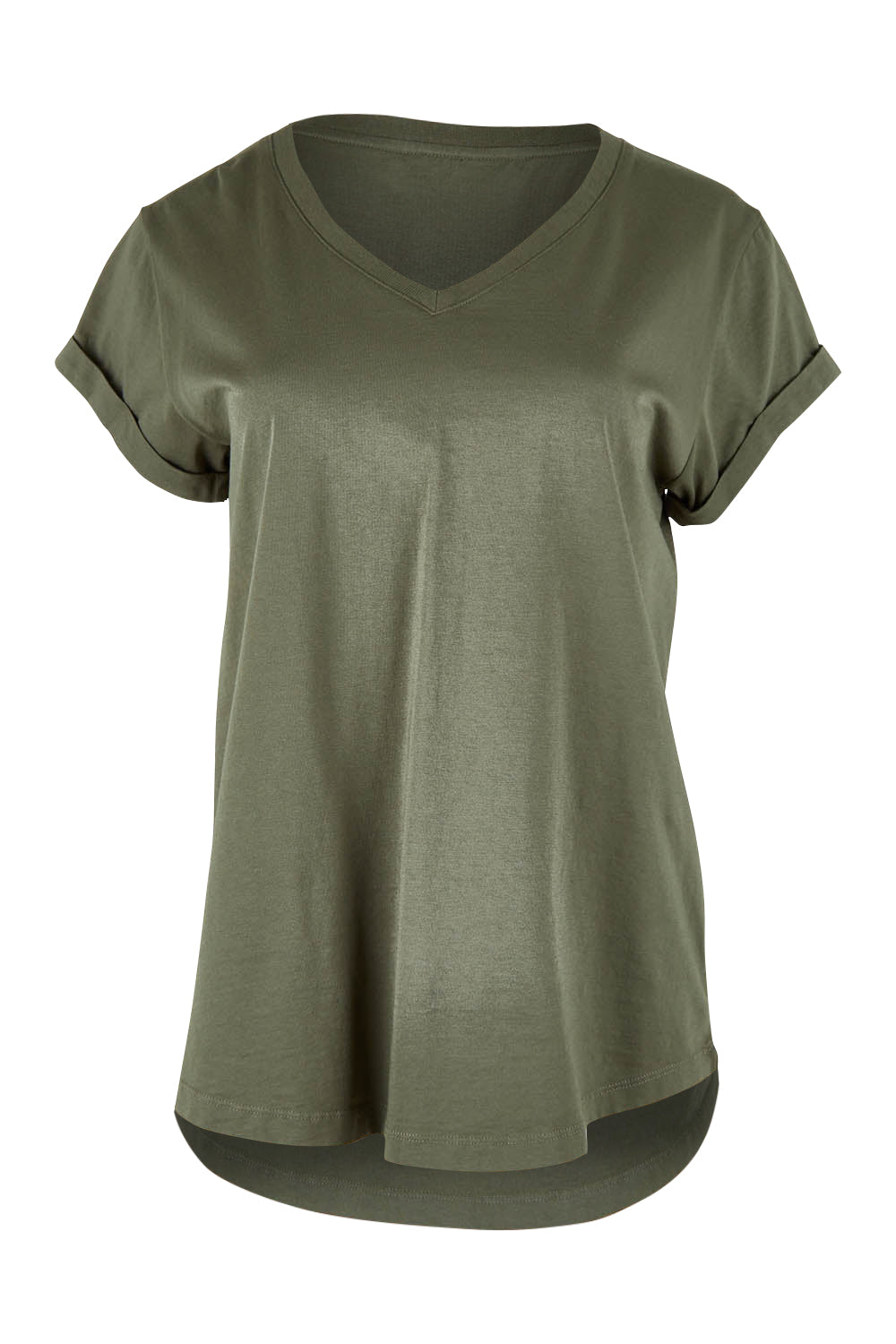 Product shot of the Elements Manly Cotton Tee in colour Khaki (Green), from the front