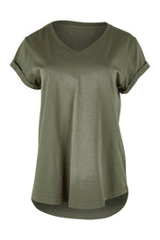 Product shot of the Elements Manly Cotton Tee in colour Khaki (Green), from the front