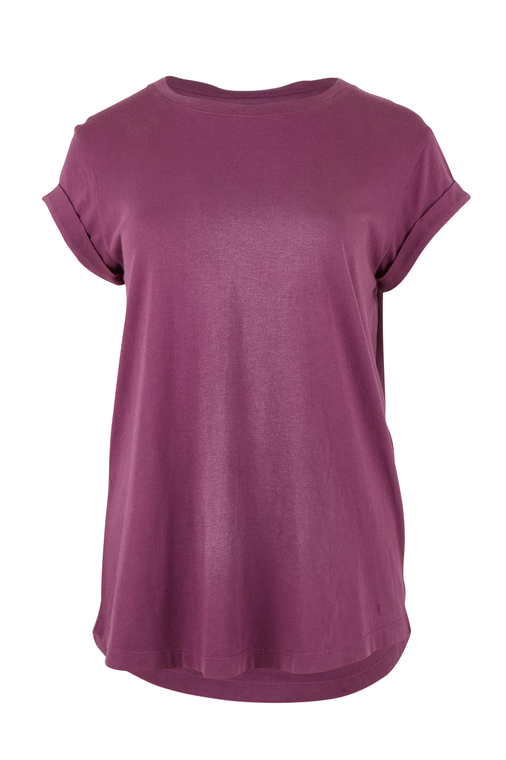 Product shot of the Elements Manly Cotton Tee – Plum in colour Plum, from the front