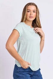 Model Genericm wearing size sample of the Elements Manly Cotton Tee - Submint in colour Submint, from an angle
