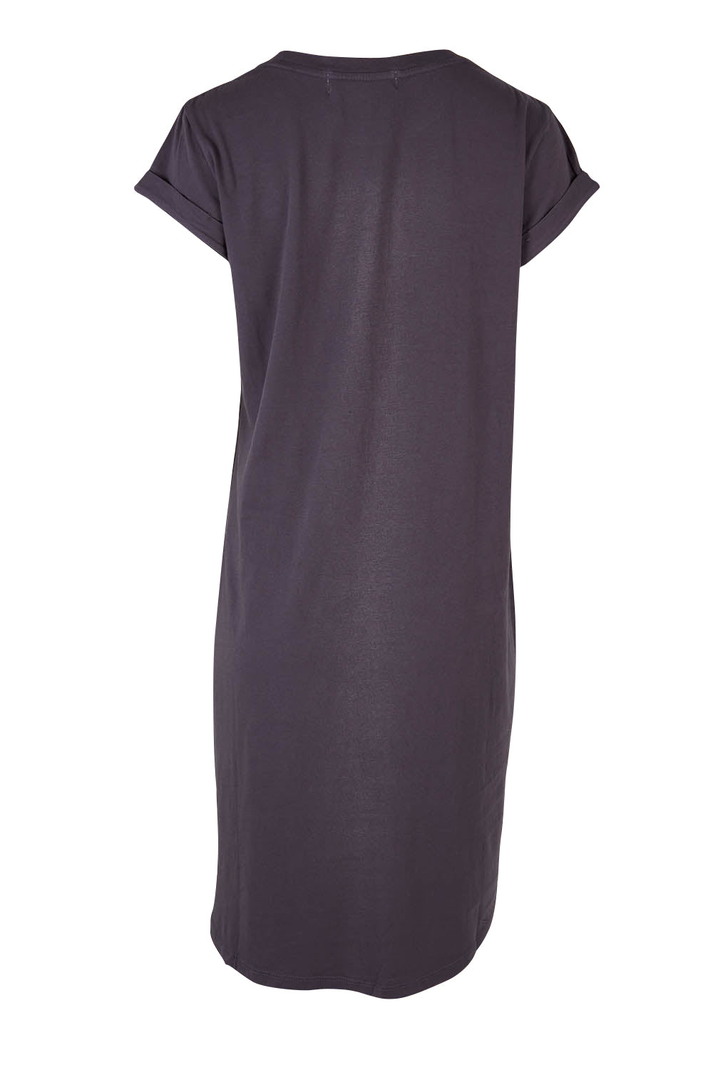Product shot of the Elements Manly Tee Dress in colour Coal (Grey), from the back