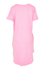 Product shot of the Elements Bay Cotton Dress in colour Lavender (Purple), from the back