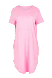 Product shot of the Elements Bay Cotton Dress in colour Lavender (Purple), from the front