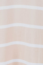 Product shot of the Elements Manly Stripe Cotton Tee in colour Pinkwhite (Pink), detail