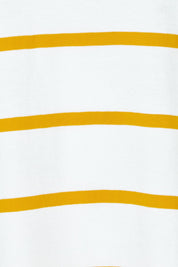 Product shot of the Elements Manly Stripe Cotton Tee in colour Whiteyello, detail