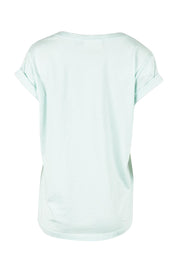 Product shot of the Elements Manly Cotton Vee Tee – Coolblue in colour Coolblue, from the back