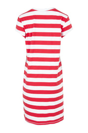 Product shot of the Elements Signature Tee Dress in colour Cayennewhi (Red), from the back
