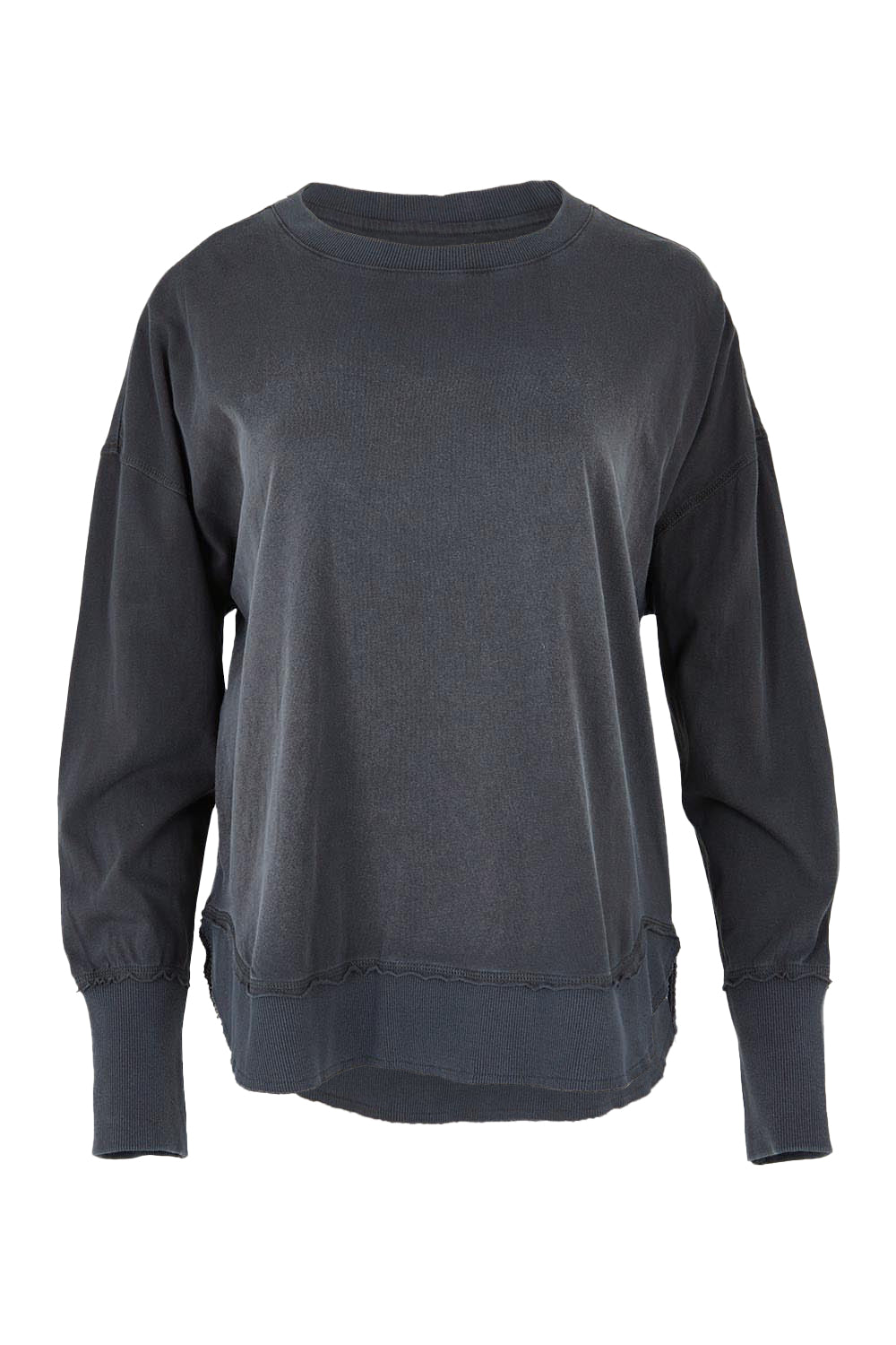 Product shot of the Elements Farrah Cotton Long Sleeve in colour Charcoal (Grey), from the front