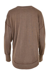 Product shot of the Elements Farrah Cotton Long Sleeve in colour Coffee, from the back