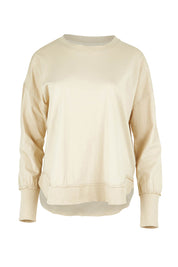 Product shot of the Elements Farrah Cotton Long Sleeve in colour Oat, from the front