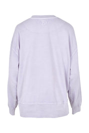 Product shot of the Effortless Cotton Crew in colour Pastelorch (Purple), from the back