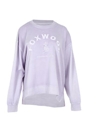 Product shot of the Effortless Cotton Crew in colour Pastelorch (Purple), from the front