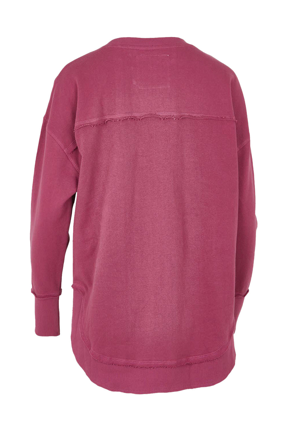 Product shot of the Elements Simplified Metallic Cotton Crew in colour Portsilver (Pink), from the back