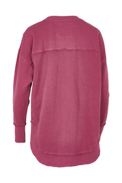 Product shot of the Elements Simplified Metallic Cotton Crew in colour Portsilver (Pink), from the back