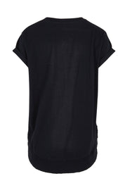 Product shot of the Elements Farrah Short Sleeve Cotton Tee in colour Black (Black), from the back