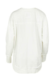Product shot of the Leisure Simplified Tonal Crew in colour Vinwhite (White), from the back