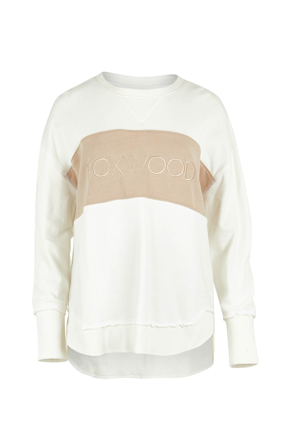Product shot of the Leisure Simplified Tonal Crew in colour Vinwhite (White), from the front