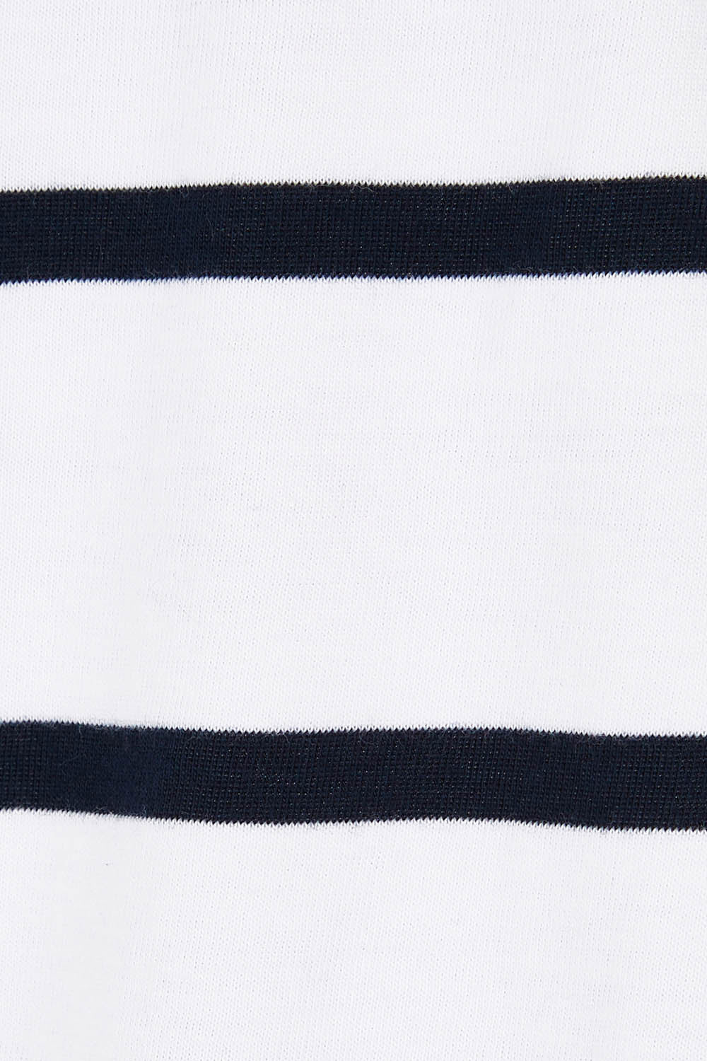 Product shot of the Elements Manly Stripe Vee Cotton Tee in colour Whitenavy (White), detail