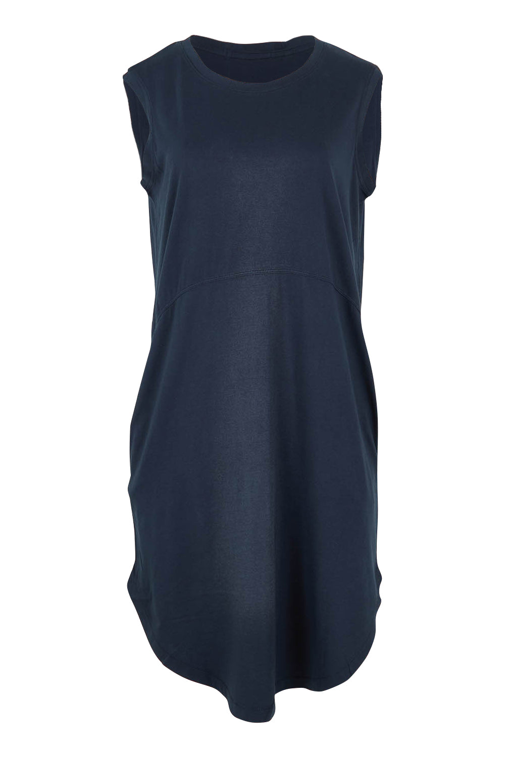 Product shot of the Elements Bungalow Dress in colour Dksapphire (Blue), from the front