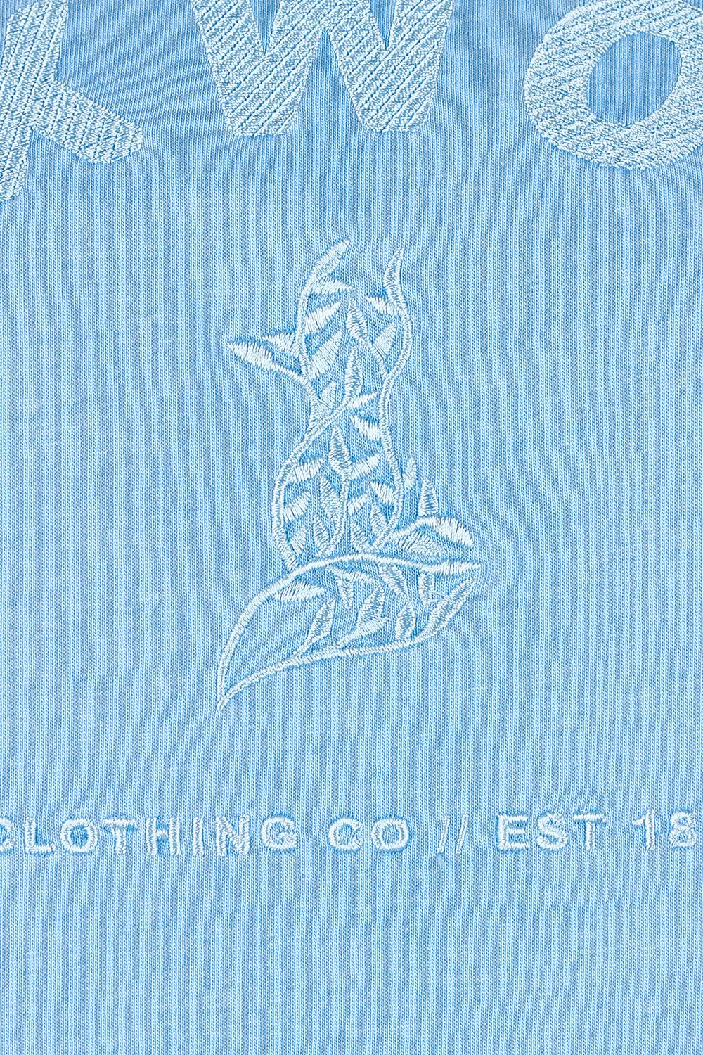 Product shot of the Elements Effortless Tee in colour Azurinebl (Blue), detail