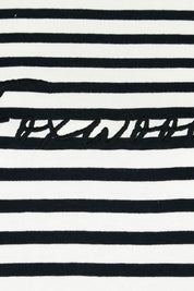 Product shot of the Elements Signature Stripe Cotton Tee in colour Navywhite (Blue), detail