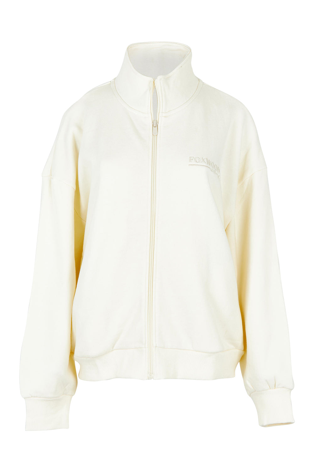 Product shot of the Elements Ember Zip Thru in colour White (White), from the front
