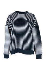 Product shot of the Elements Original Stripe Crew in colour Navywhite (Blue), from the front