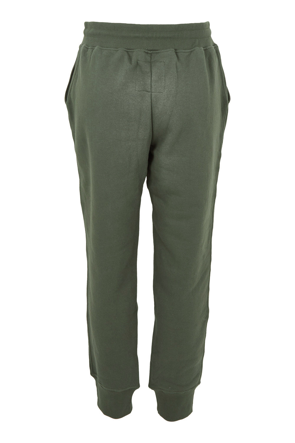 Product shot of the Elements Cotton College Track Pant in colour Khaki (Green), from the back