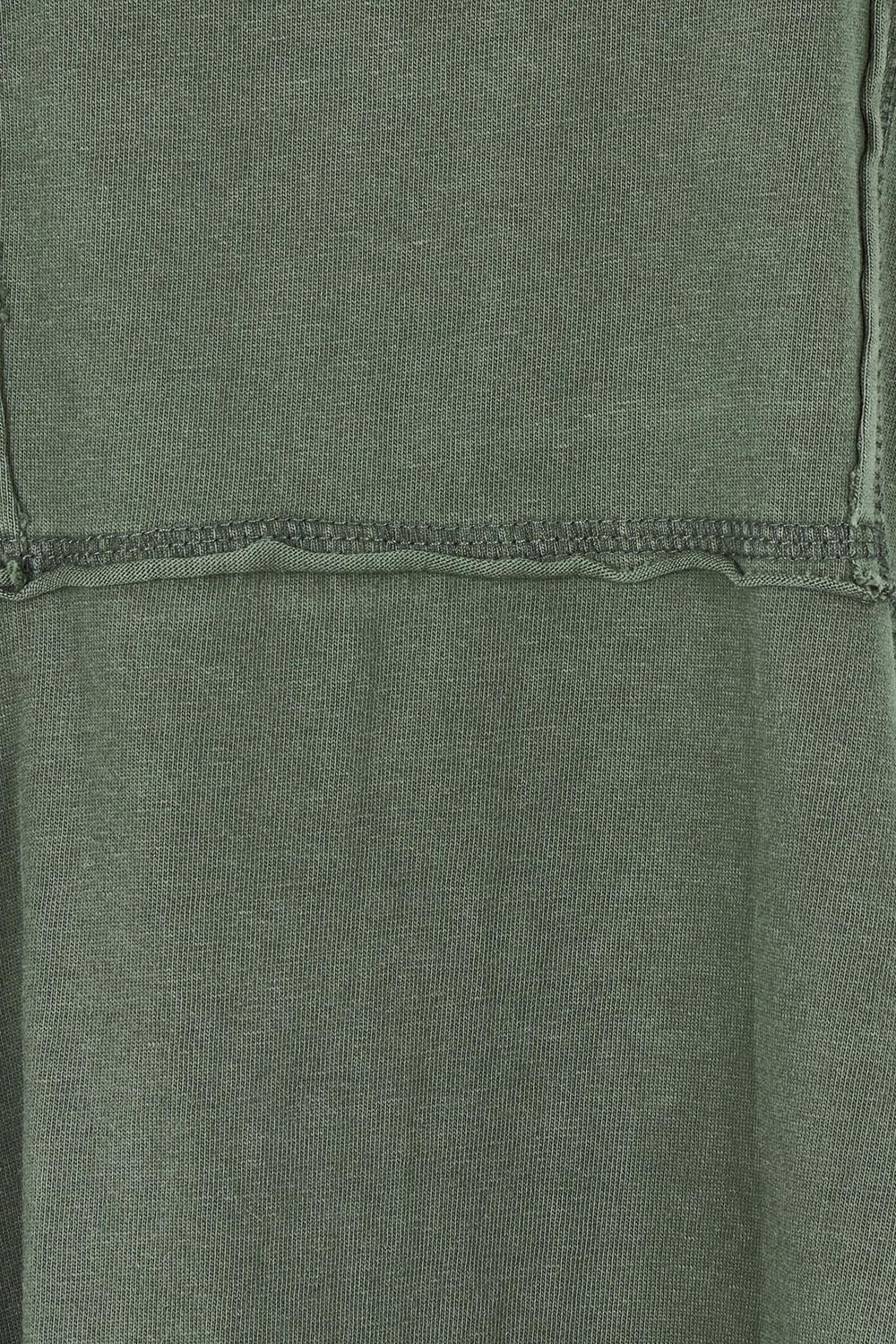 Product shot of the Elements Eva Cotton Dress in colour Khaki (Green), detail
