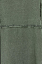 Product shot of the Elements Eva Cotton Dress in colour Khaki (Green), detail
