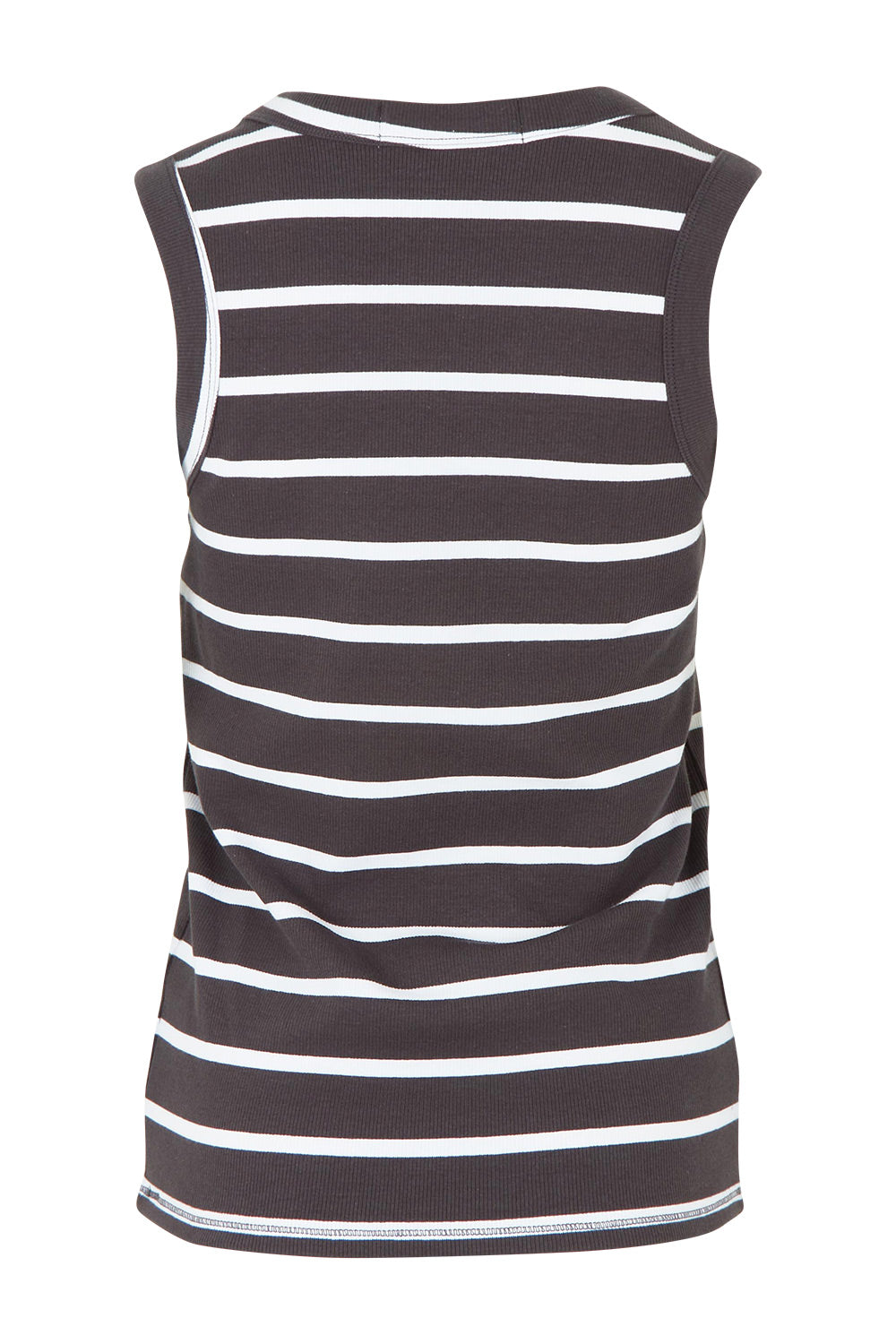 Product shot of the Elements Iris Cotton Tank in colour Charwhite (Grey), from the back