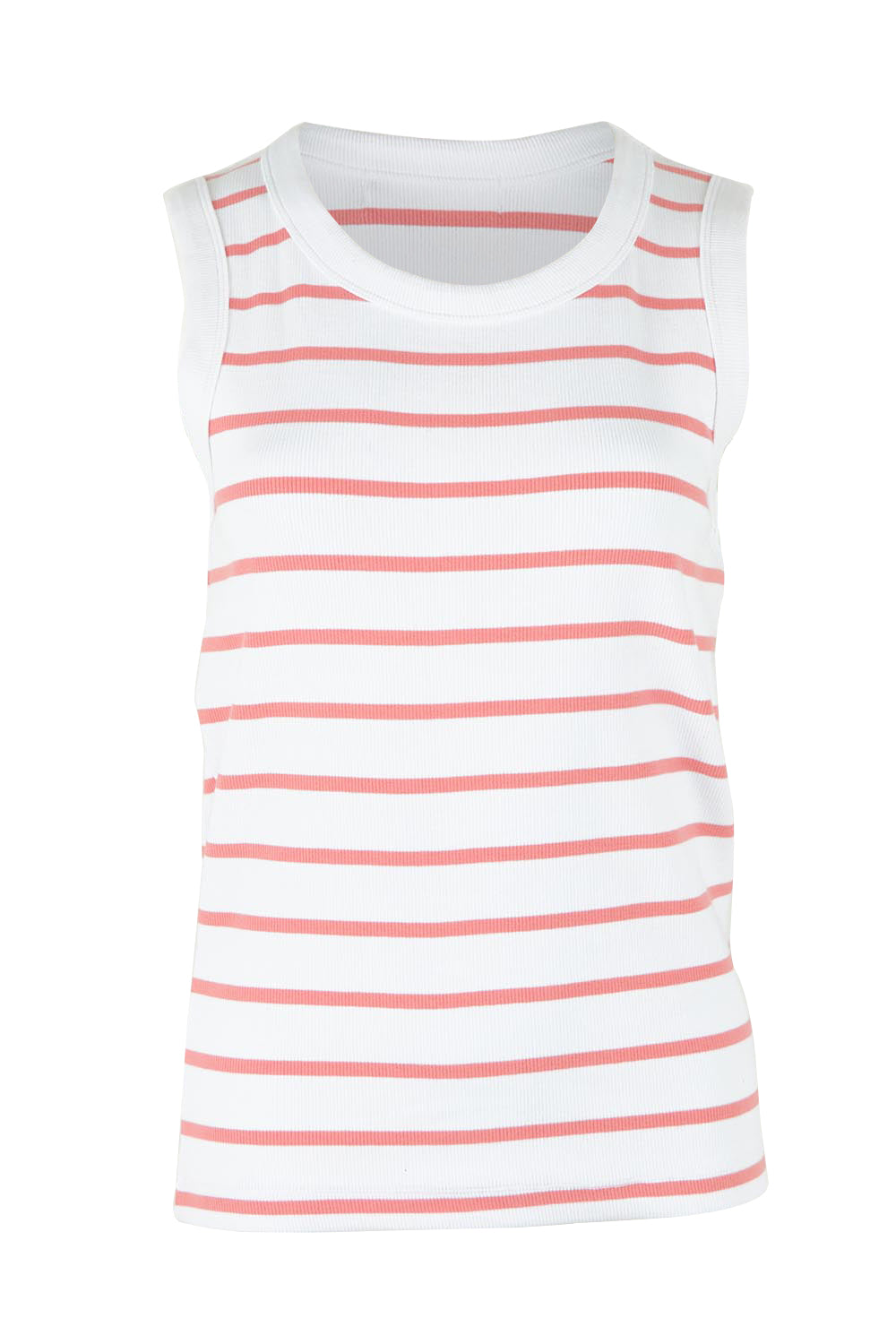Product shot of the Elements Iris Cotton Tank in colour Whitepink (Pink), from the front