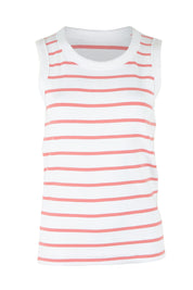 Product shot of the Elements Iris Cotton Tank in colour Whitepink (Pink), from the front