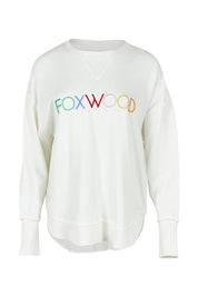 Product shot of the Elements Simplified Confetti Cotton Crew in colour White (White), from the front